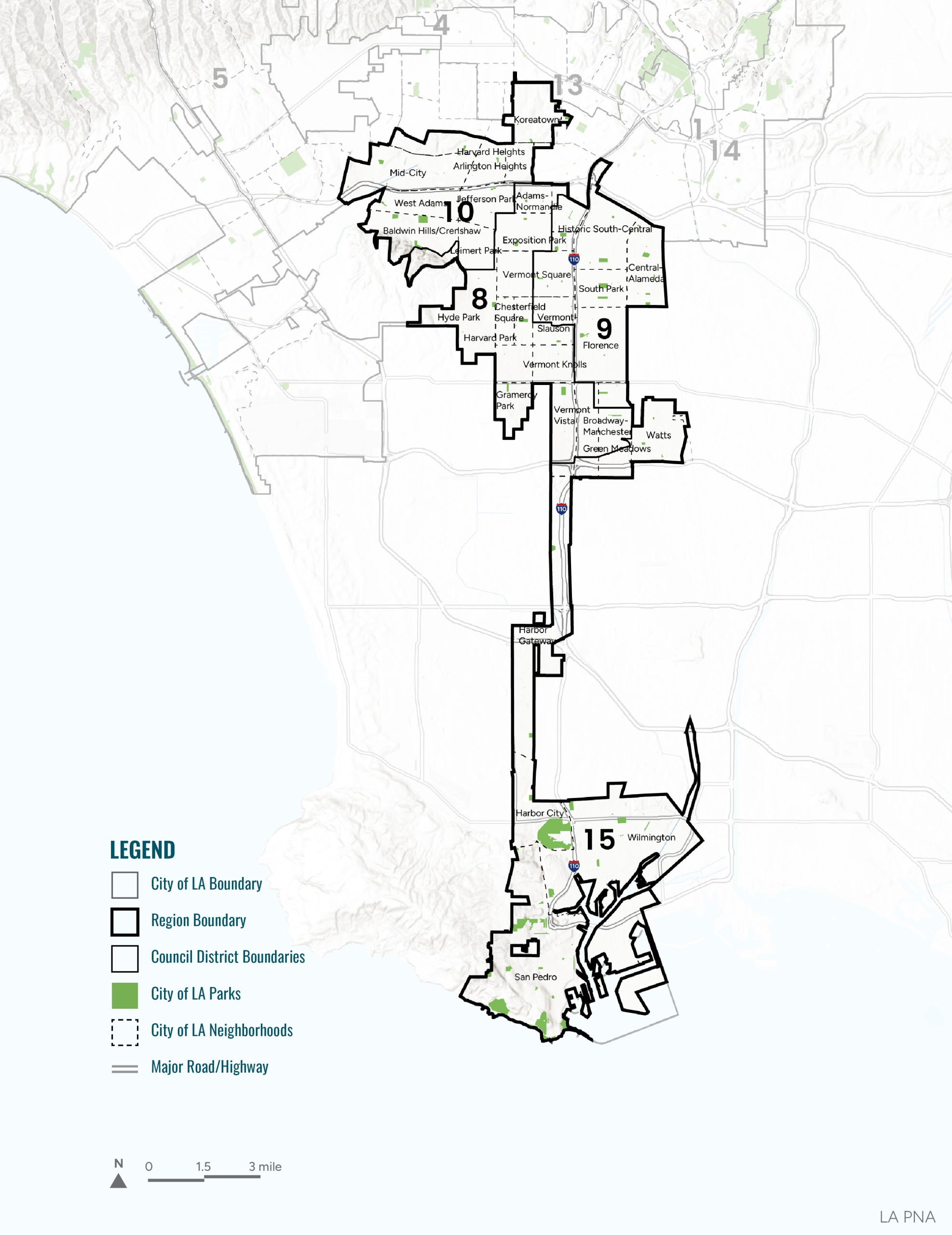 Map of South LA